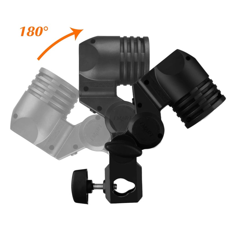 EMART Light Bulb Stand, E26 / E27 AC Socket with Umbrella Lamp Holder, Photography Lighting Mount for Photo Video Studio - 2 Pack - Image 4